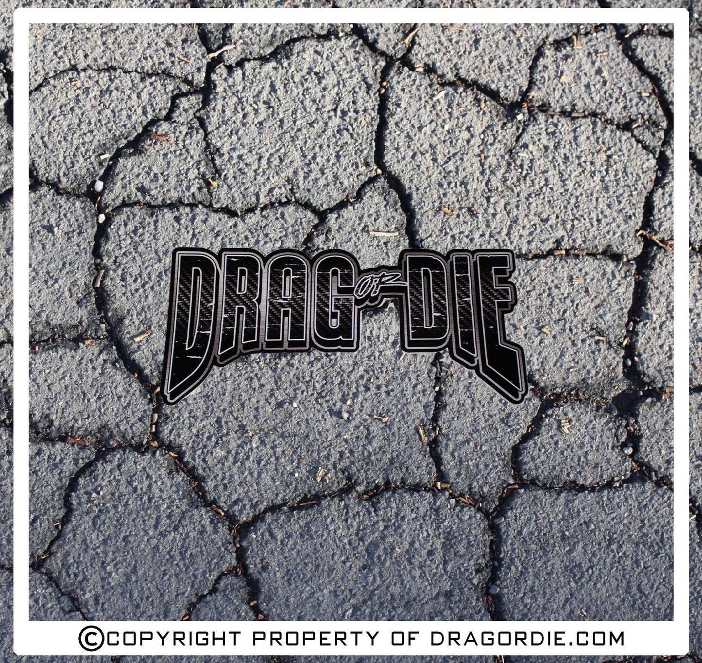 Drag Or Die Carbon Fiber Decal